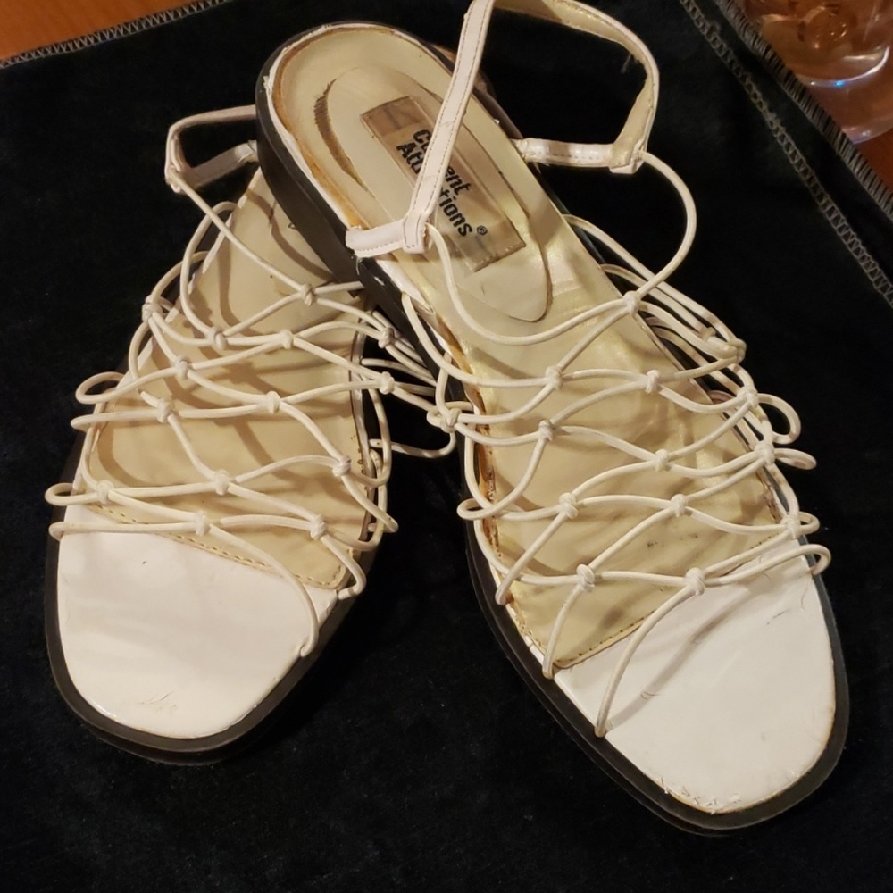 White Caged sandals